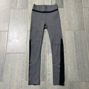Gap Fit Mesh & Side Zipper Workout Leggings Tights Gray Black Size X